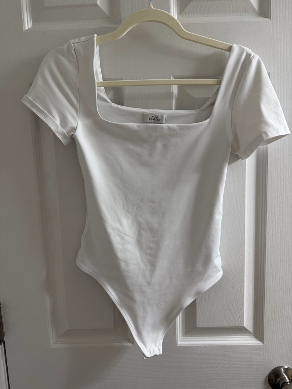 Aritzia Babaton Contour Square Neck White Bodysuit Medium M